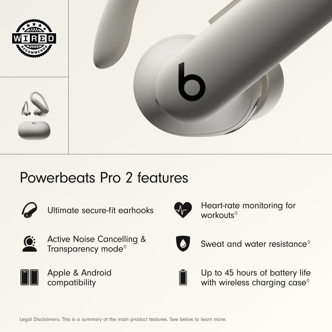 Beats Powerbeats Pro 2 Kabellose In-Ear Kopfhörer mit Bluetooth– aktive Geräuschunterdrückung, Herzf