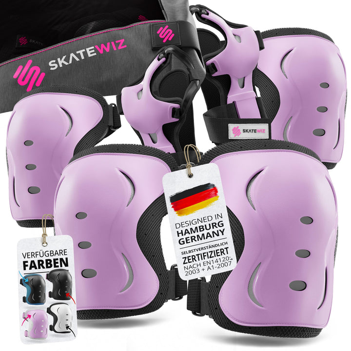 SKATEWIZ Skate Protektoren Set - Für Kinder, Jugendliche und Erwachsene von Deutschem Hersteller [6e
