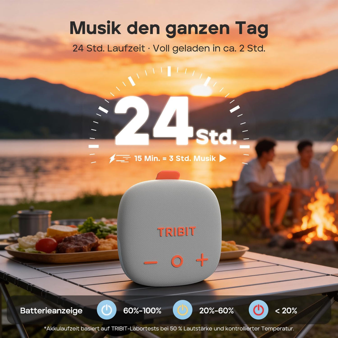 Tribit Bluetooth Portable Lautsprecher StormBox Micro 3, Grayish White