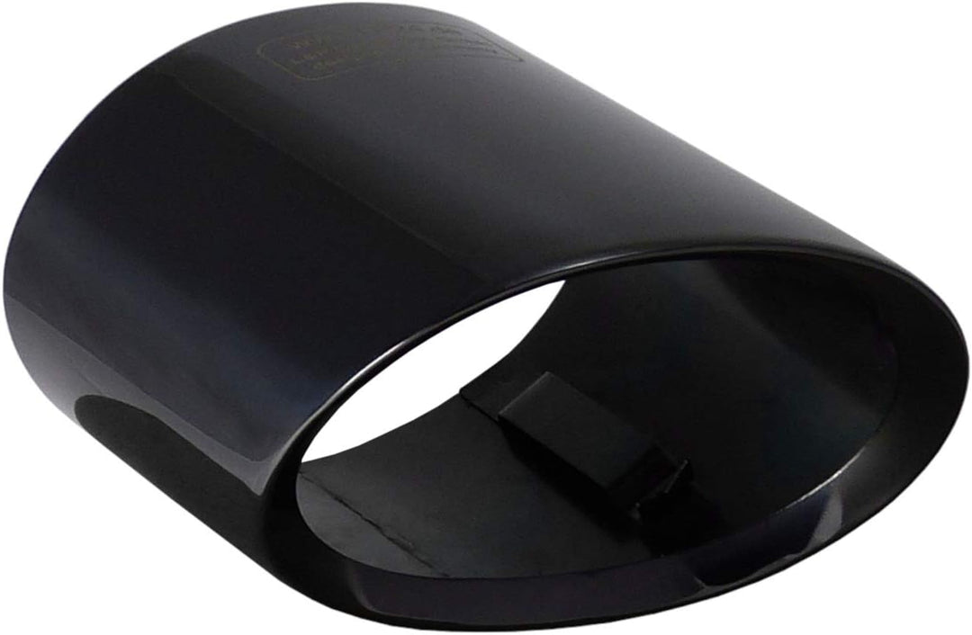 L&amp;P A309 Auspuffblende Endrohrblende oval Schwarz Edelstahl spiegel poliert kompatibel mit 3er e90 e