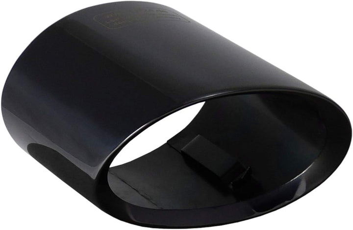 L&amp;P A309 Auspuffblende Endrohrblende oval Schwarz Edelstahl spiegel poliert kompatibel mit 3er e90 e
