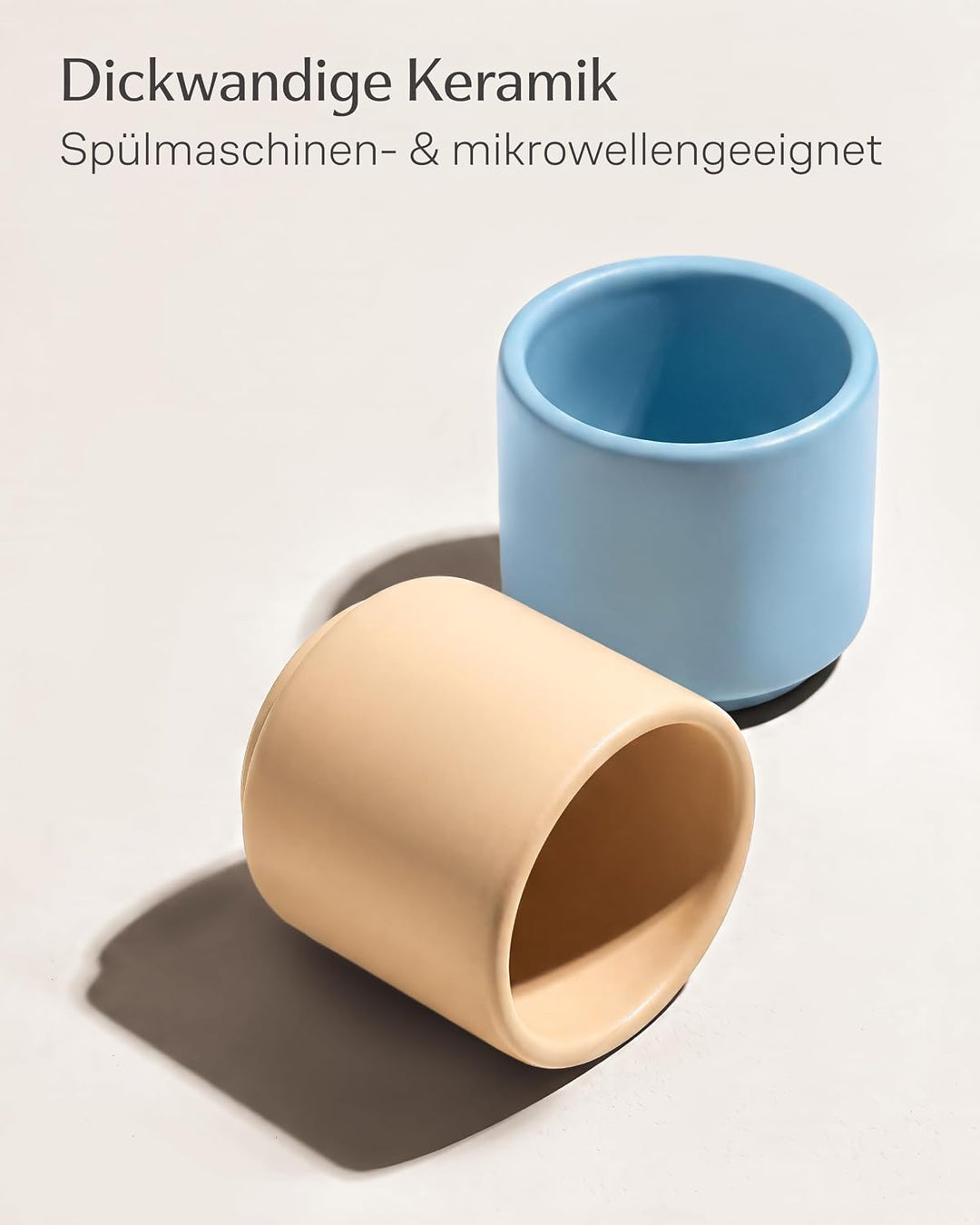 Cosumy 4er Set Espressotassen Bunt Pastell 80ml – Espressobecher – Keramik | Handgefertigt, dickwand