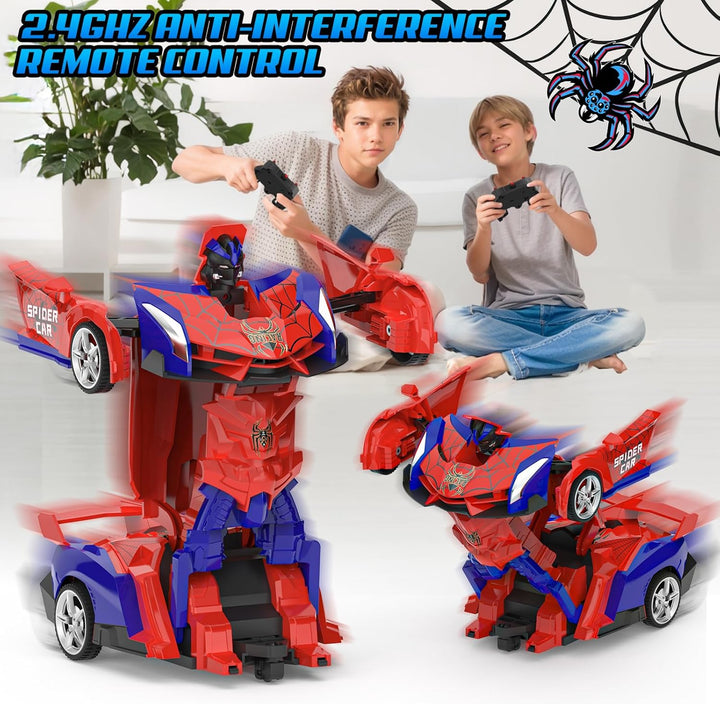Ferngesteuertes Auto Spielzeug ab 3 4 5 6 7 8+ Jahre Junge Mädchen, 2.4GHz Transformation Roboter Sp
