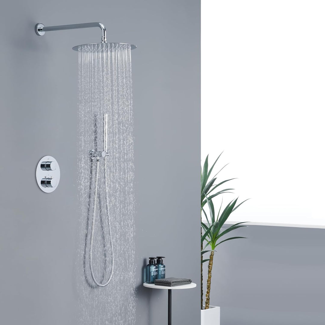 HOMELODY Regendusche Unterputz Duschsystem mit Thermostat,Unterputz Duscharmatur Unterputz Dusche Du