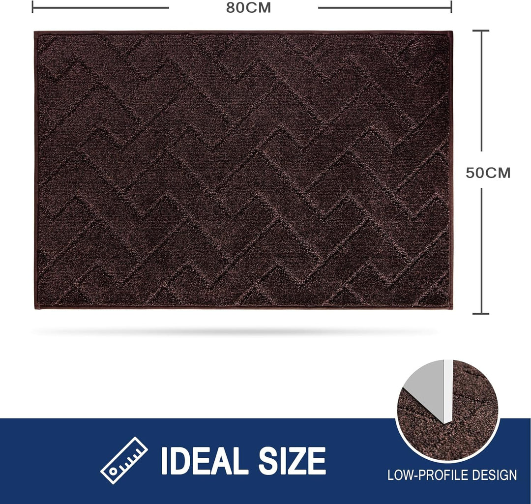 FCSDETAIL Schmutzfangmatte Innen 50 x 80 cm, rutschfeste Fussmatte, waschbar Sauberlaufmatte, absorb