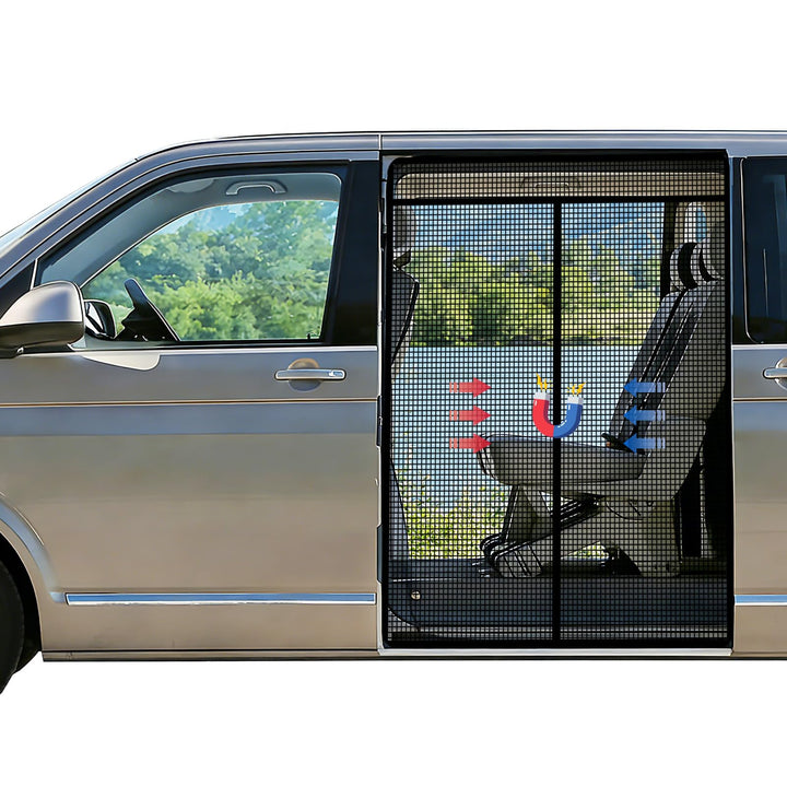 Magnetic Mosquito Net Compatible with VW Bus T5 T6 for Sliding Door, Car Fly Screen with Insect Prot