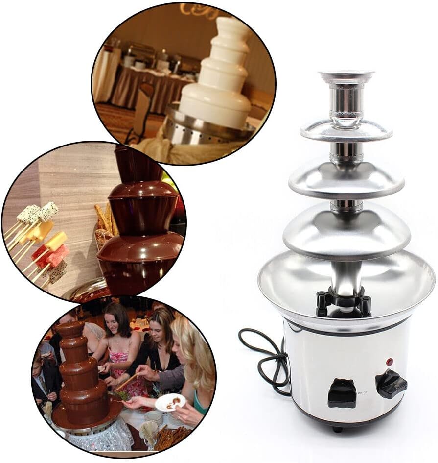 Edelstahl Schokolade Brunnen Maschine Familie Wasserfall Maschine Schmelzturm Kinder DIY 4 Etagen