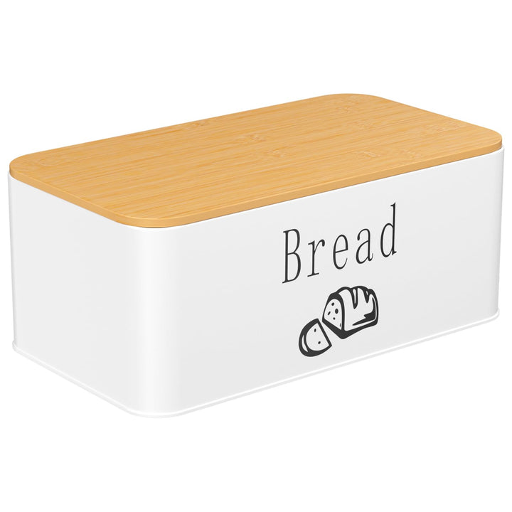 Brotkästen, Brotdose mit Hochwertigem Bambusdeckel, Kann Als Schneidebrett, Brotbox Aus Metall, für