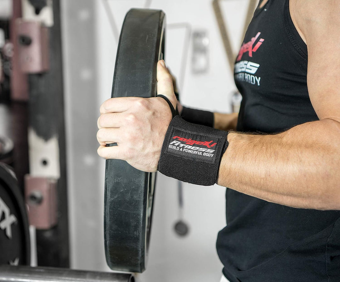 Handgelenk Bandagen + Fast Grip Zughilfen [Set] Profi Schnellverschluss (+ Trainingspläne) für Fitne