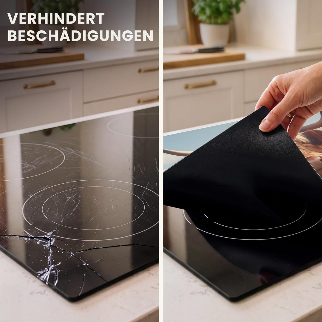 Herdabdeckplatte 80x52 cm Einteilig Ceranfeld Abdeckplatte für Induktionsschutz Ceranfeldabdeckung V