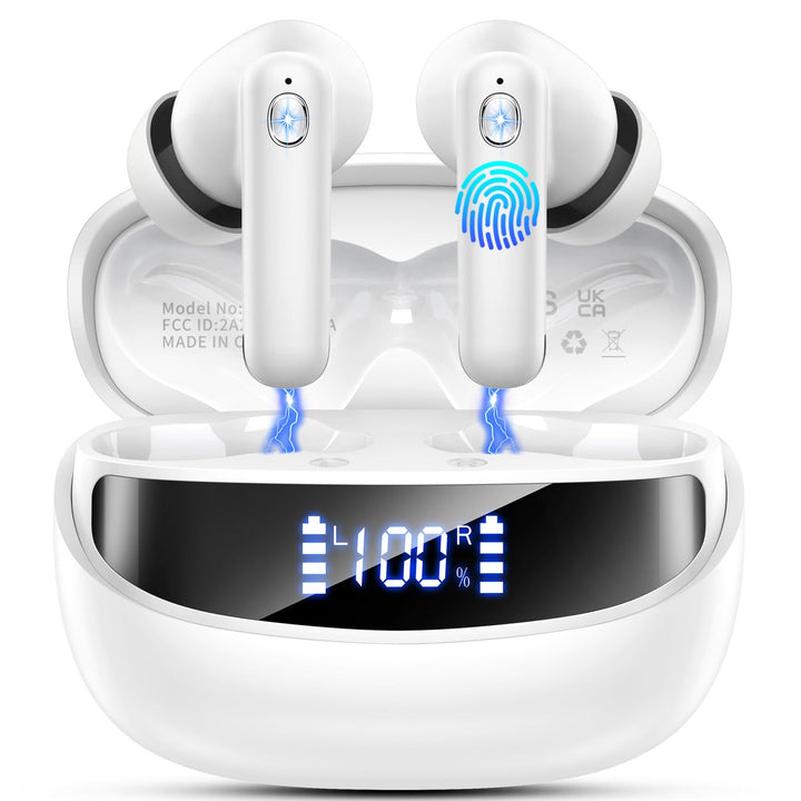 Nerunsa Bluetooth Kopfhörer, 2026 50 Std Spielzeit In Ear Kopfhörer mit ENC Noise Cancelling Mics, K
