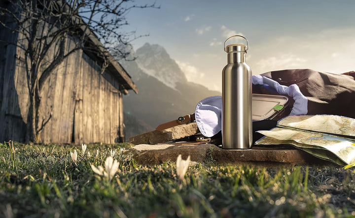 APS 66906 Hochwertige langlebige Edelstahl Isolierflasche/Trinkflasche mit 750 ml inkl. Tragebügel u