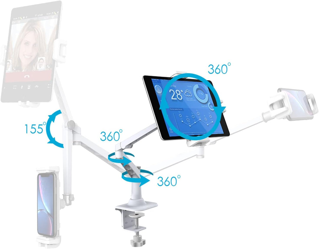 Smatree Tablet-Ständer und Handyhalter für Schreibtisch, Flexible 360 ° -Tablethalterung Kompatibe