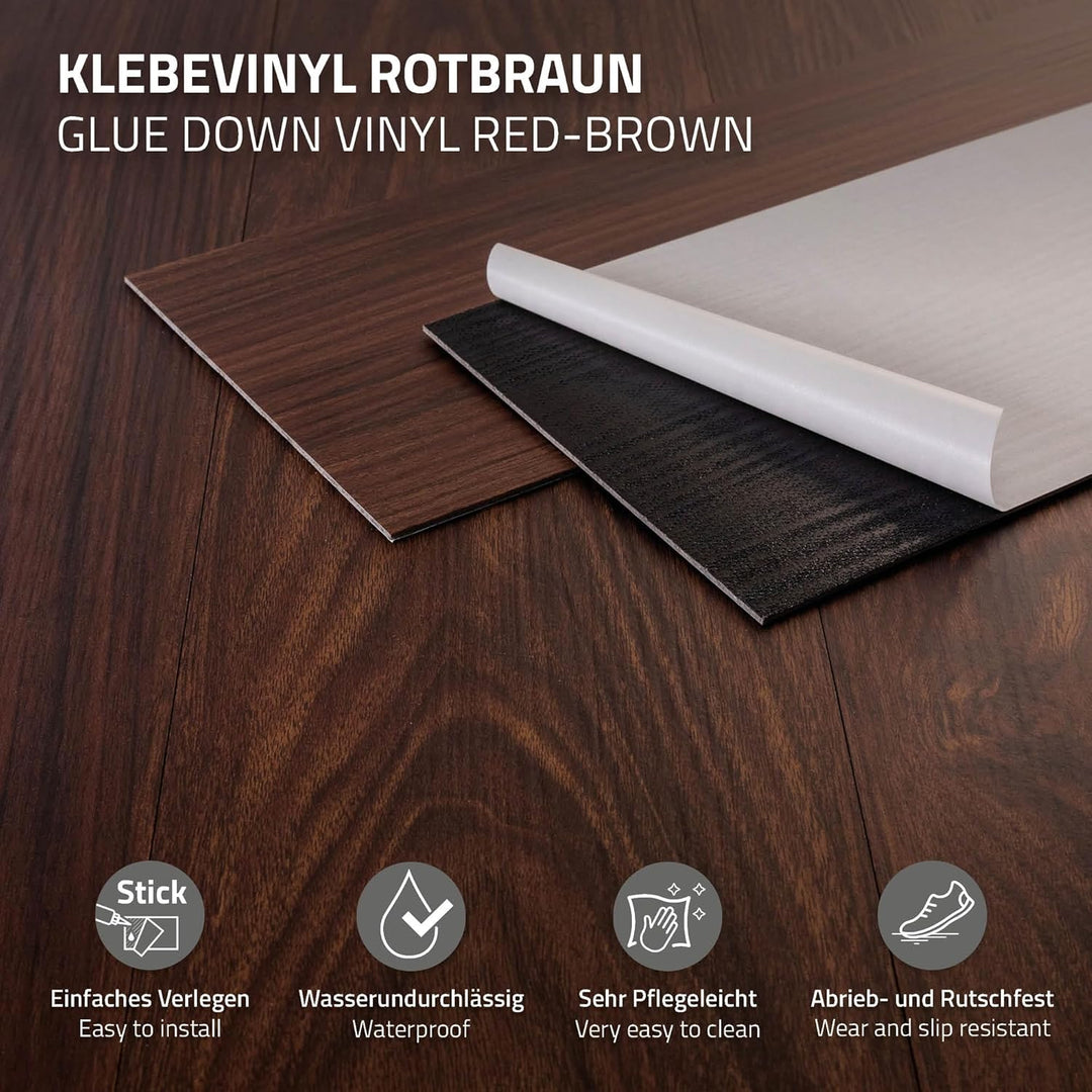 ML-Design Deluxe PVC Bodenbelag, Selbstklebende Vinyl-Dielen, Vinylboden, 91,5 cm x 15,3 cm x 2 mm,