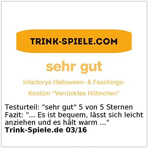 infactory Ganzkörperkostüm Tier: Halloween- & Faschings-Kostüm Verrücktes Hühnchen (Ganzkörper Kostü