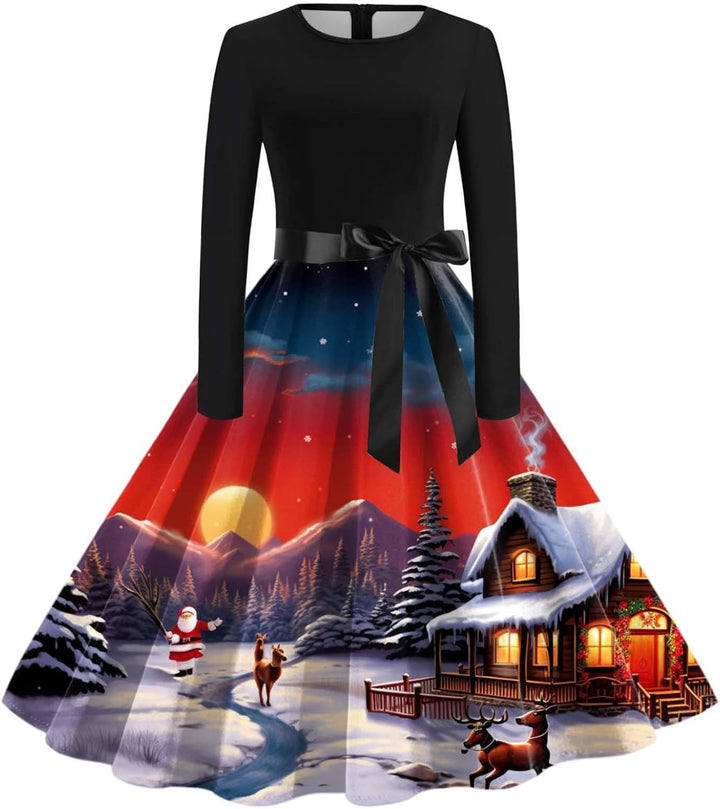 Weihnachtskleid Damen Sexy: Silvester Weihnachtskleider Weihnachten Hochzeitsgast Abendkleider Maxik