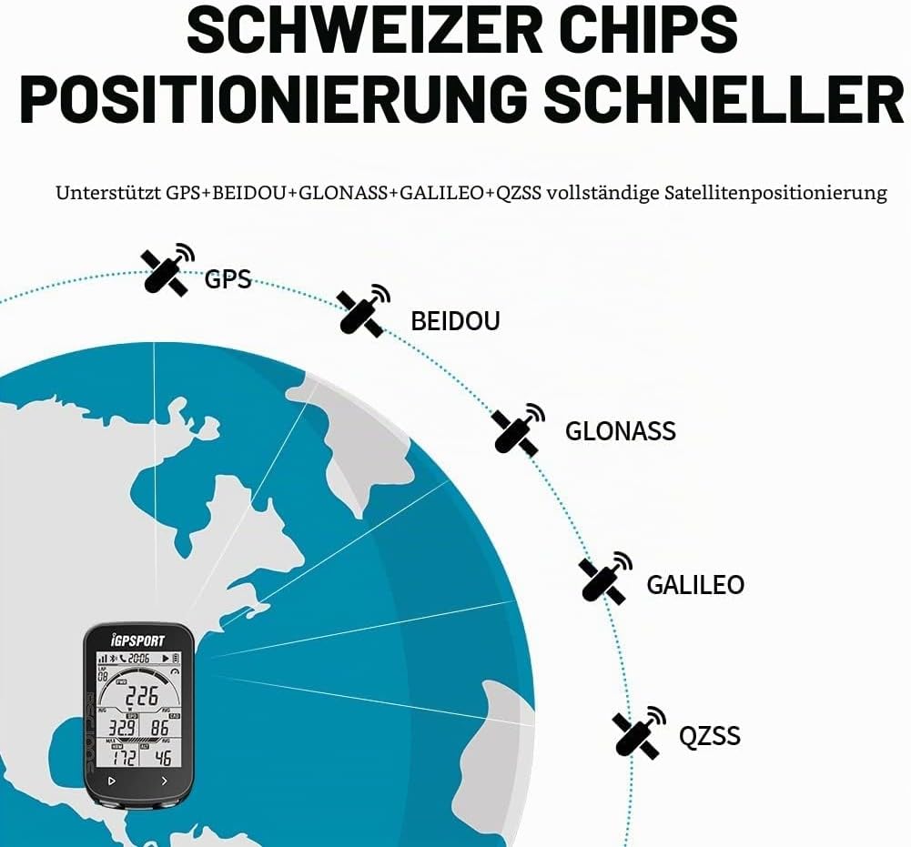 IGPSPORT GPS Fahrradcomputer iGS50E kabelloser Fahrradcomputer wasserdicht kompatibel Geschwindigkei