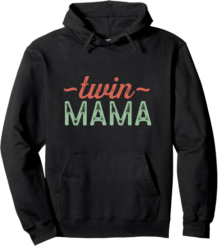 Vintage Twin Mama Funny Mom of Twins Mothers Day Gift Cute Pullover Hoodie