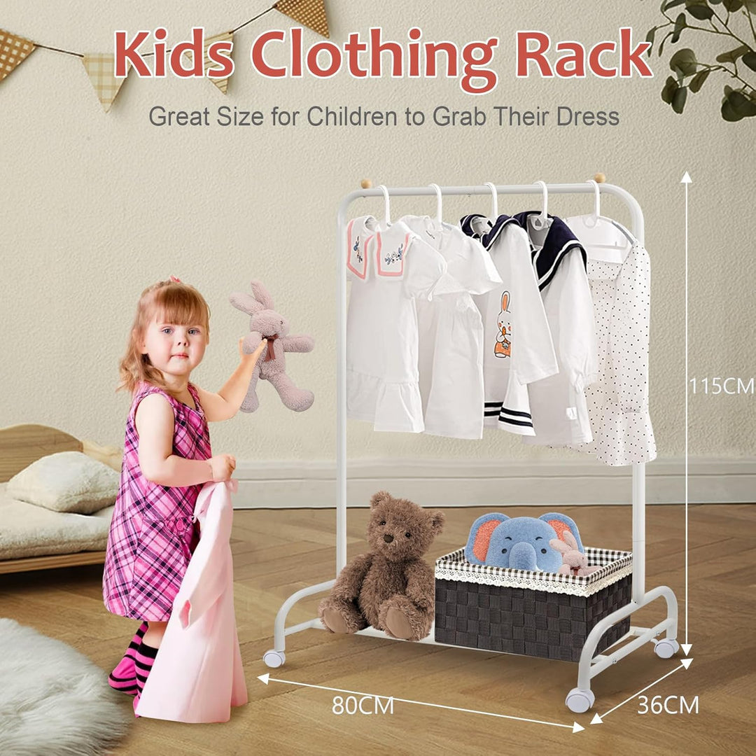 YGJT Kinder Kleiderständer, Garderobe mit Ablage & Kleiderstange für Kinderzimmer, Mädchenzimmer & S