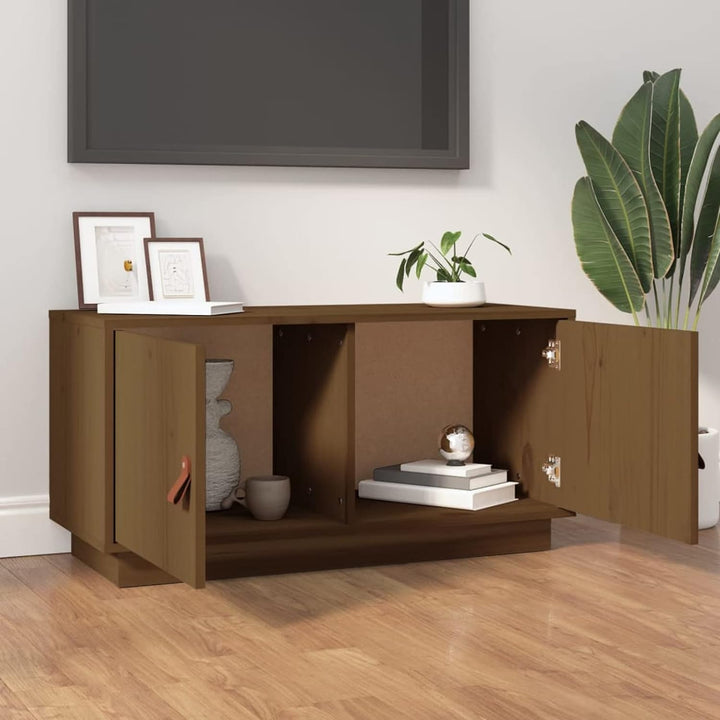 Tidyard TV Schrank mit Türen Fernsehtisch Lowboard Fernsehschrank HiFi-Schrank TV Möbel Tisch Massiv