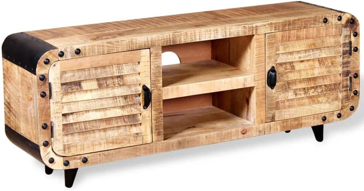 vidaXL TV-Schrank Fernsehtisch HiFi Lowboard Raues Mangoholz 120 x 30 x 50 cm