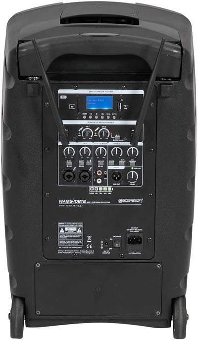 OMNITRONIC WAMS-10BT2 MK2 Drahtlos-PA-System | Mobiles 10"-PA-System mit Akkubetrieb, Audioplayer, B