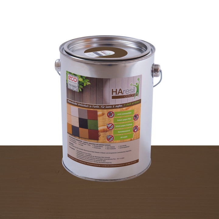 Bio Holzschutz farbig Nussbraun Holzschutzlasur HAresil Color 2kg Eimer Wetterschutzfarbe Dauerschut