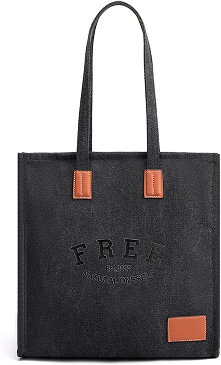 PORRASSO Retro Schultertasche Damen Segeltuch Handtasche Mädchen Tote Bag Shopper Henkeltasche für S