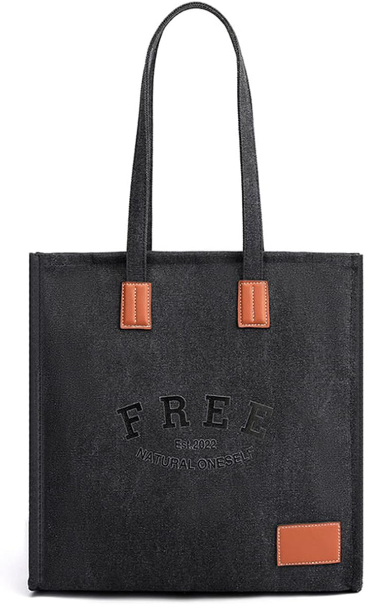 PORRASSO Retro Schultertasche Damen Segeltuch Handtasche Mädchen Tote Bag Shopper Henkeltasche für S