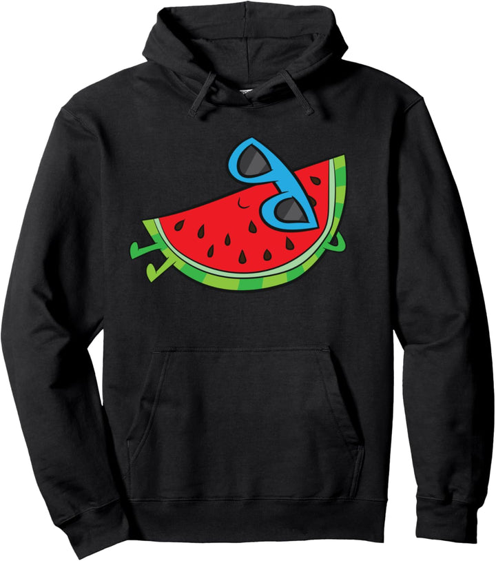 Melone Sommerfrucht Wassermelone mit Sonnenbrille Pullover Hoodie