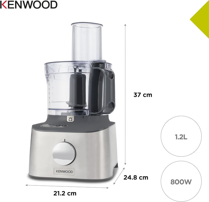 Kenwood Multipro Compact+ FDM313SS Kompakt-Küchenmaschine, 2,1 Liter, Integrierte Waage, Edelstahl M