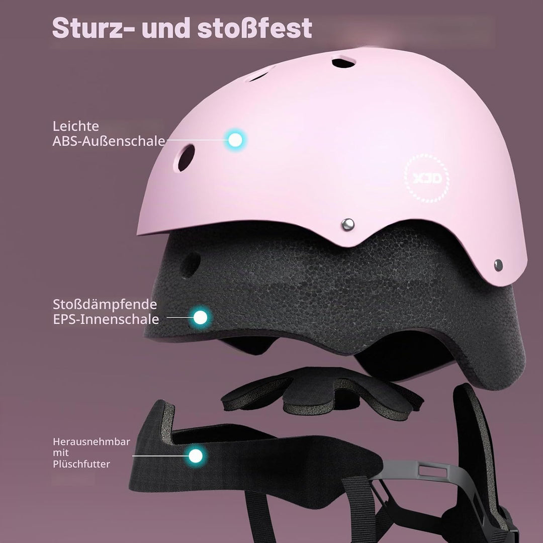 XJD Fahrradhelm für Kinder, Verstellbare Kinderhelm Skaterhelm Kinder Helm für Fahrrad Skateboard Sc