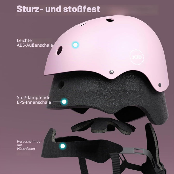 XJD Fahrradhelm für Kinder, Verstellbare Kinderhelm Skaterhelm Kinder Helm für Fahrrad Skateboard Sc