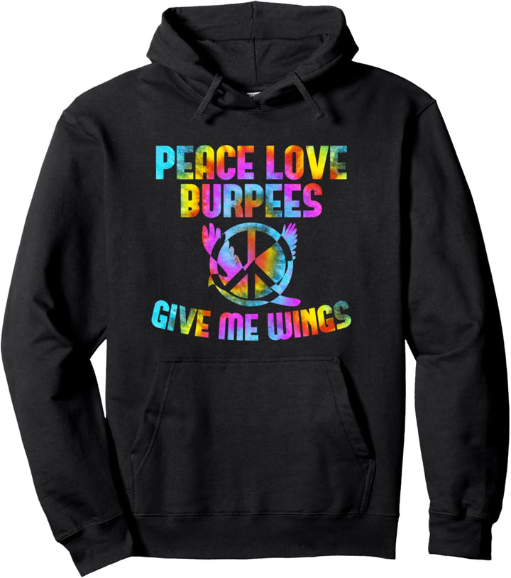 Burpees Training Friedenszeichen Peace Love Burpees Pullover Hoodie