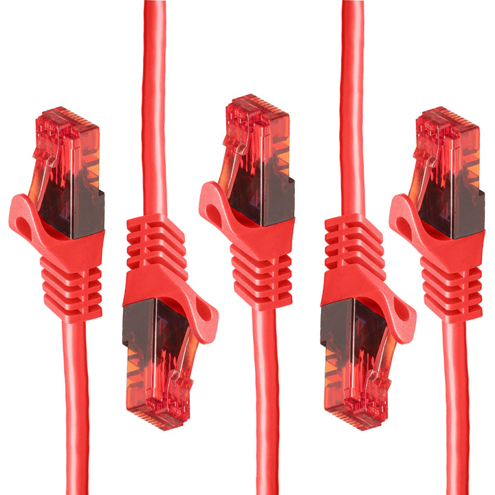 BIGtec - 5 Stück - 20m Gigabit Netzwerkkabel Patchkabel Ethernet LAN DSL Patch Kabel rot (2x RJ-45 A