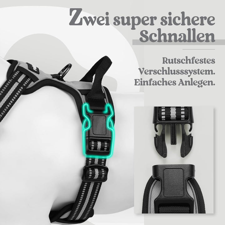 rabbitgoo Hundegeschirr Mittelgrosse Hunde, Anti Zug Geschirr mit Kontrolle, No Pull Verstellbar Hun