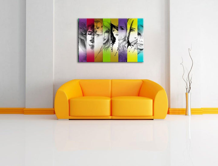 die vielen Geischter der Frau schwarz/weiss Format: 100x70 auf Leinwand, XXL riesige Bilder fertig g