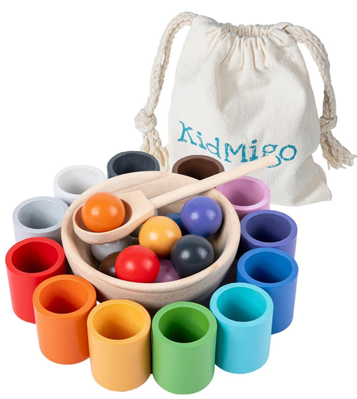KidMigo Montessori Spielzeug 2 Jahre, Holz Sortier Stapelspielzeug, Montessori Spielzeug Baby, Senso