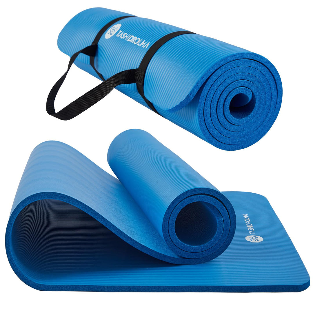 Yoga Matte Dicker, NBR Yogamatte Rutschfest Mit Tragegurt, Für Gymnastikmatte, Fitnessmatte, Sportma
