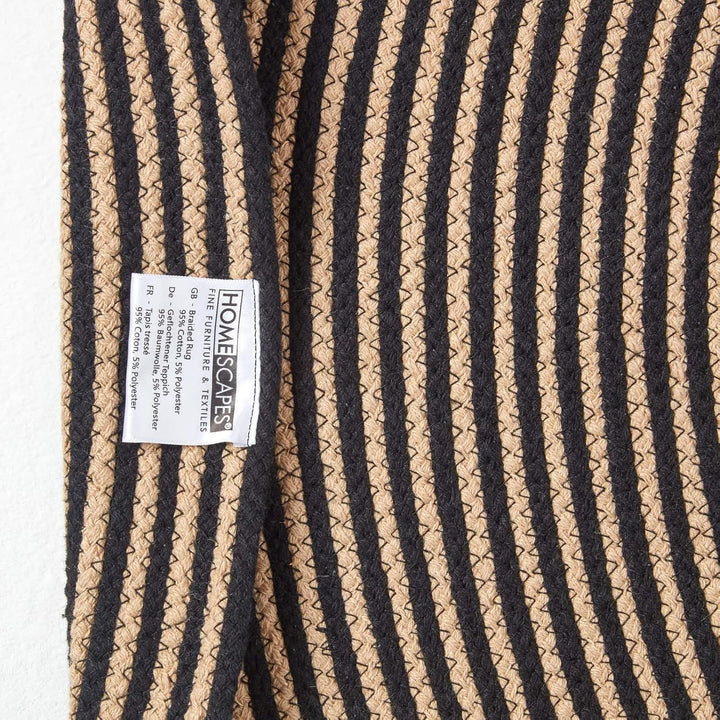 Homescapes runder Teppich, handgeflochtener Baumwollteppich 120 cm im Vintage-Stil mit Spiralemuster