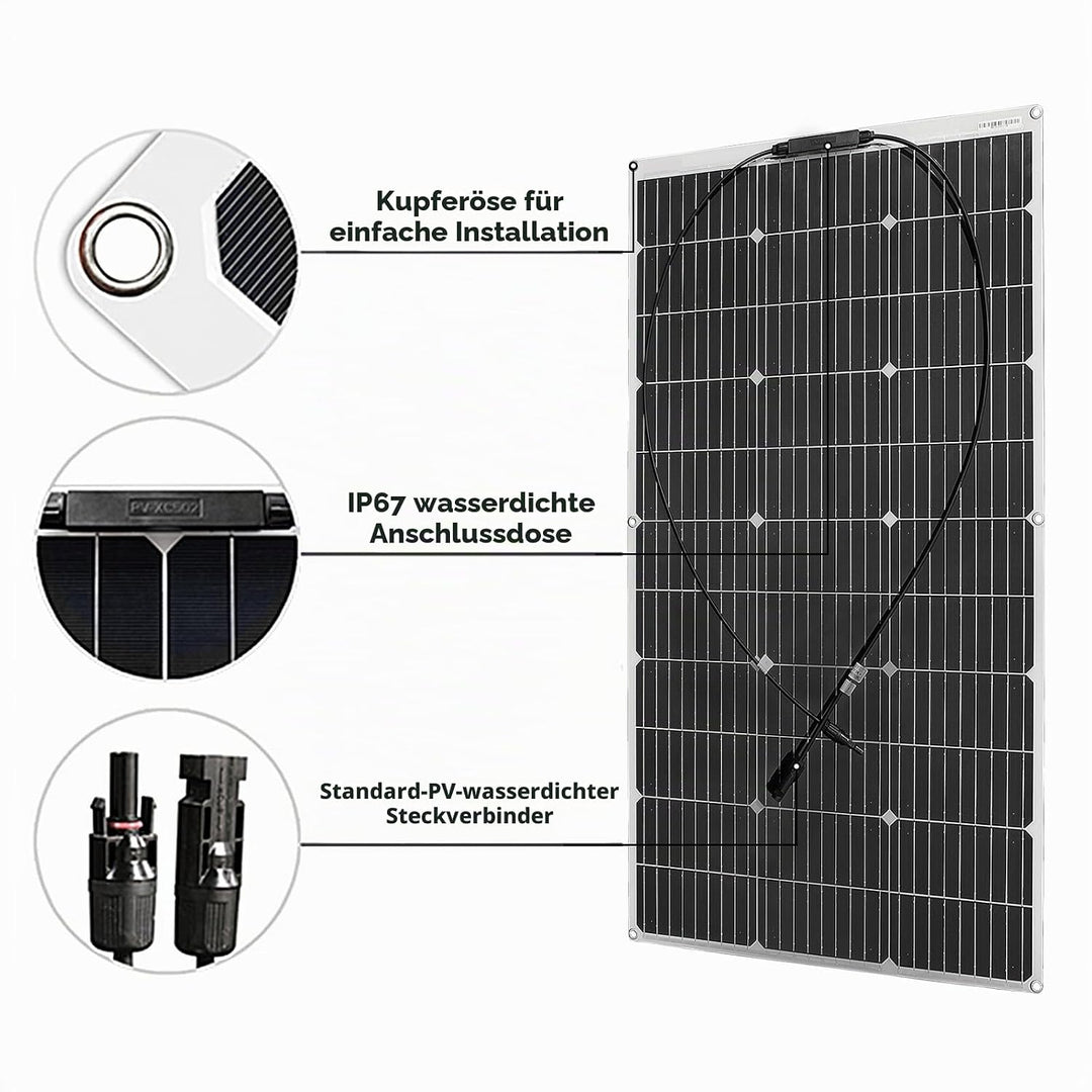 800W 12V (8 Stück 100W) Flexibel Solarpanel 18V Monokristalline Photovoltaik Solarmodule für Batteri