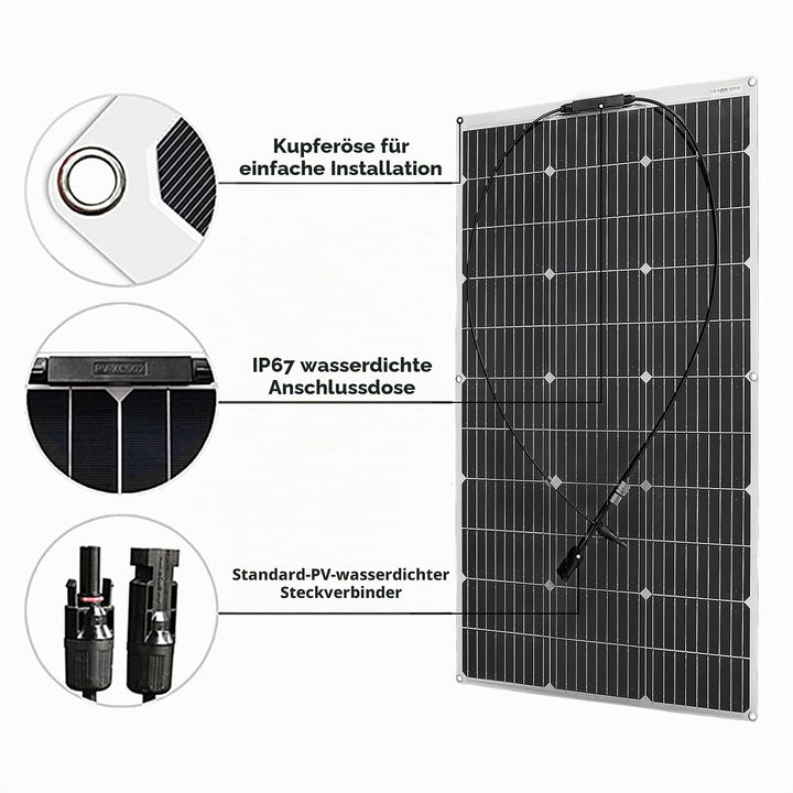800W 12V (8 Stück 100W) Flexibel Solarpanel 18V Monokristalline Photovoltaik Solarmodule für Batteri