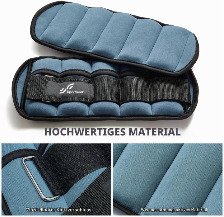 Sportneer Gewichtsmanschetten, Verstellbares Fussgelenkgewichte Set, Fuss-/Handgelenkgewicht Mansche