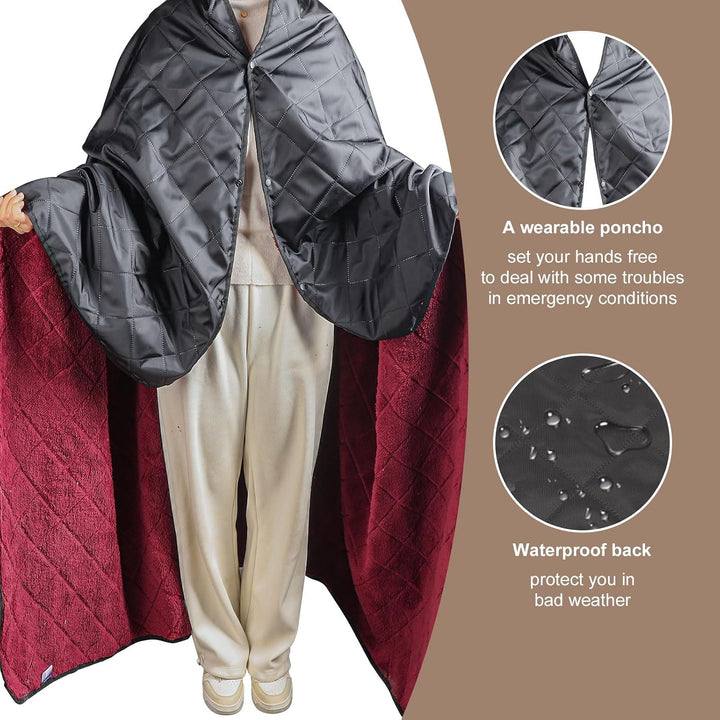 ACUSHLA wasserdichte Fleece-Decke, Campingdecke für kaltes Wetter, Outdoor, Strand, Picknick, Stadio