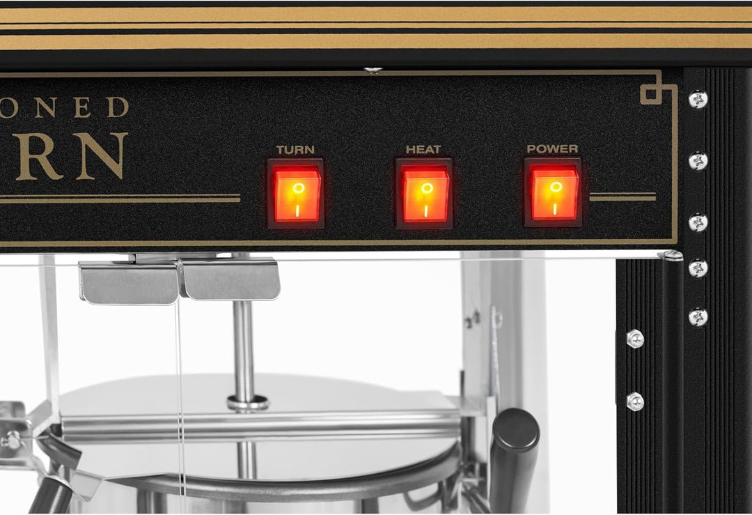 Royal Catering RCPS-BG1 Retro Popcornmaschine Popcornmaker Popcornautomat 1600 W 5 kg/h golden & sch