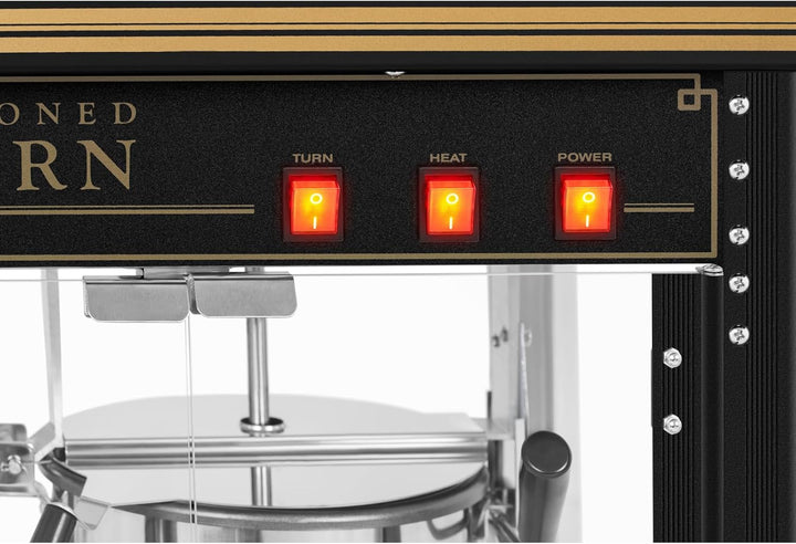 Royal Catering RCPS-BG1 Retro Popcornmaschine Popcornmaker Popcornautomat 1600 W 5 kg/h golden & sch