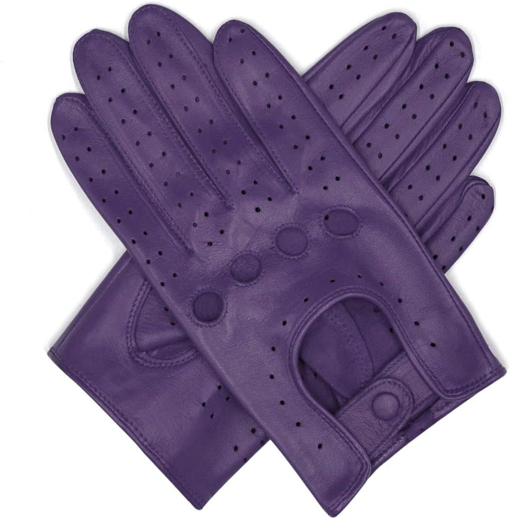 Harssidanzar Damen Sommer Leder Fahrhandschuhe Lammfell Fahrhandschuhe GL009EUA Violett(touchscreen)