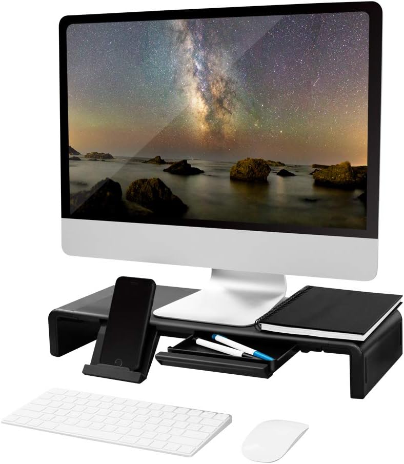 LogiLink Ergonomische TV- Monitorerhöhung, max. Belastung 25kg, Länge = 42–52cm variabel (42-52cm),