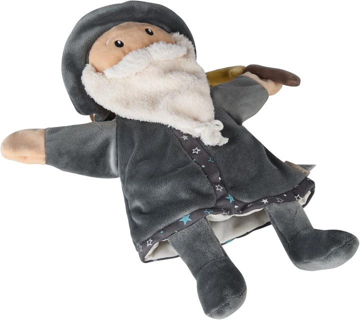 Sterntaler Handpuppe Zauberer aus weichem Flausch, Kinder- und Babyspielzeug, Kopf wattiert mit Poly