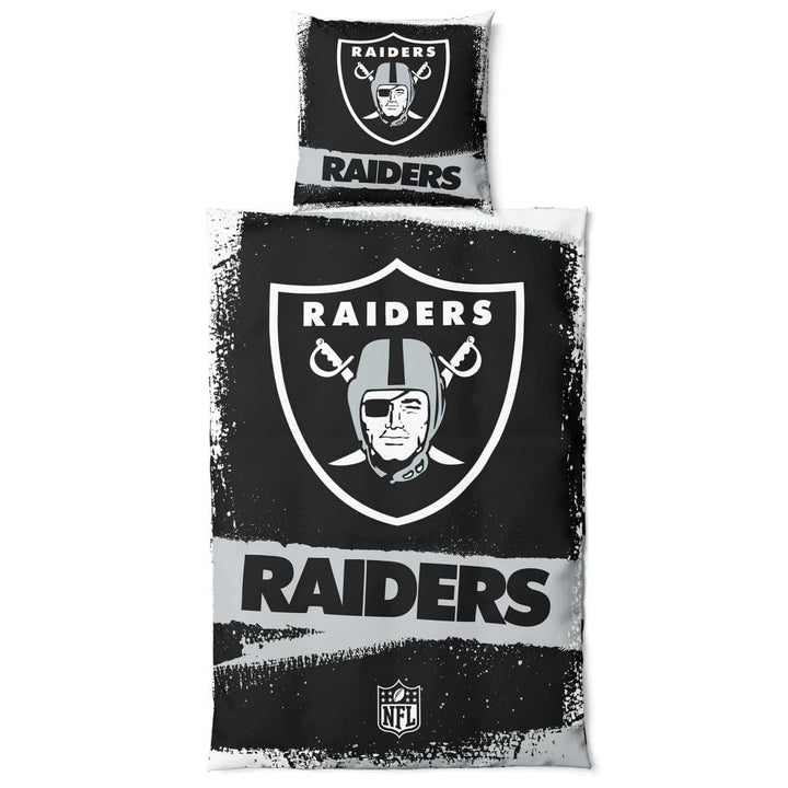 Las Vegas Raiders NFL Bettwäsche Set ** Raw ** Baumwolle, Reissverschluss, 135x200 cm Bettdeckenbezu